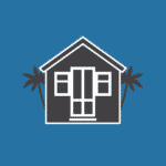 A graphical element or icon showing a house in front of some palm trees - represents a holiday let.