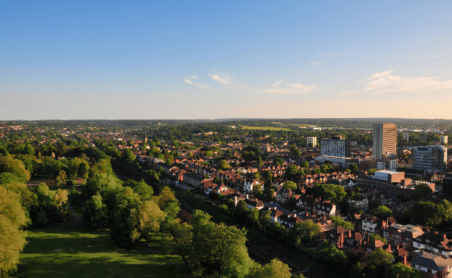 Leafy view of the outskirts of Croydon in South London