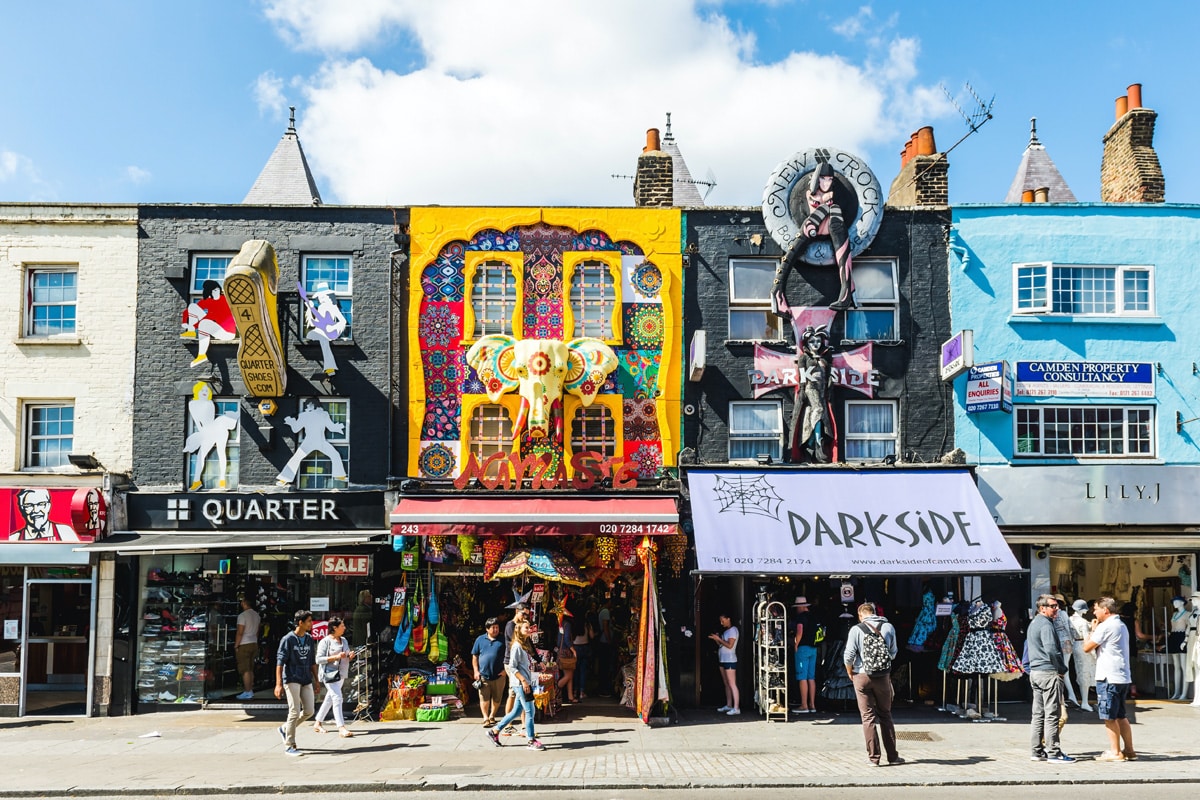 Artistic, creatively adorned, alternative culture shops in Camden Town