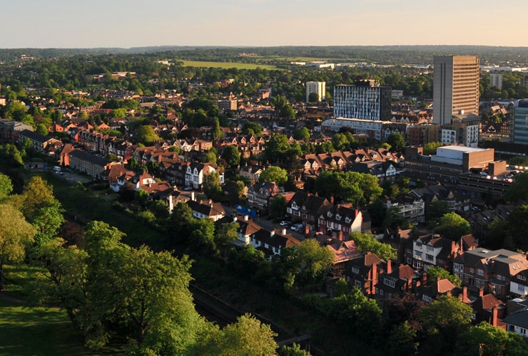 Leafy view of the outskirts of Croydon, South London