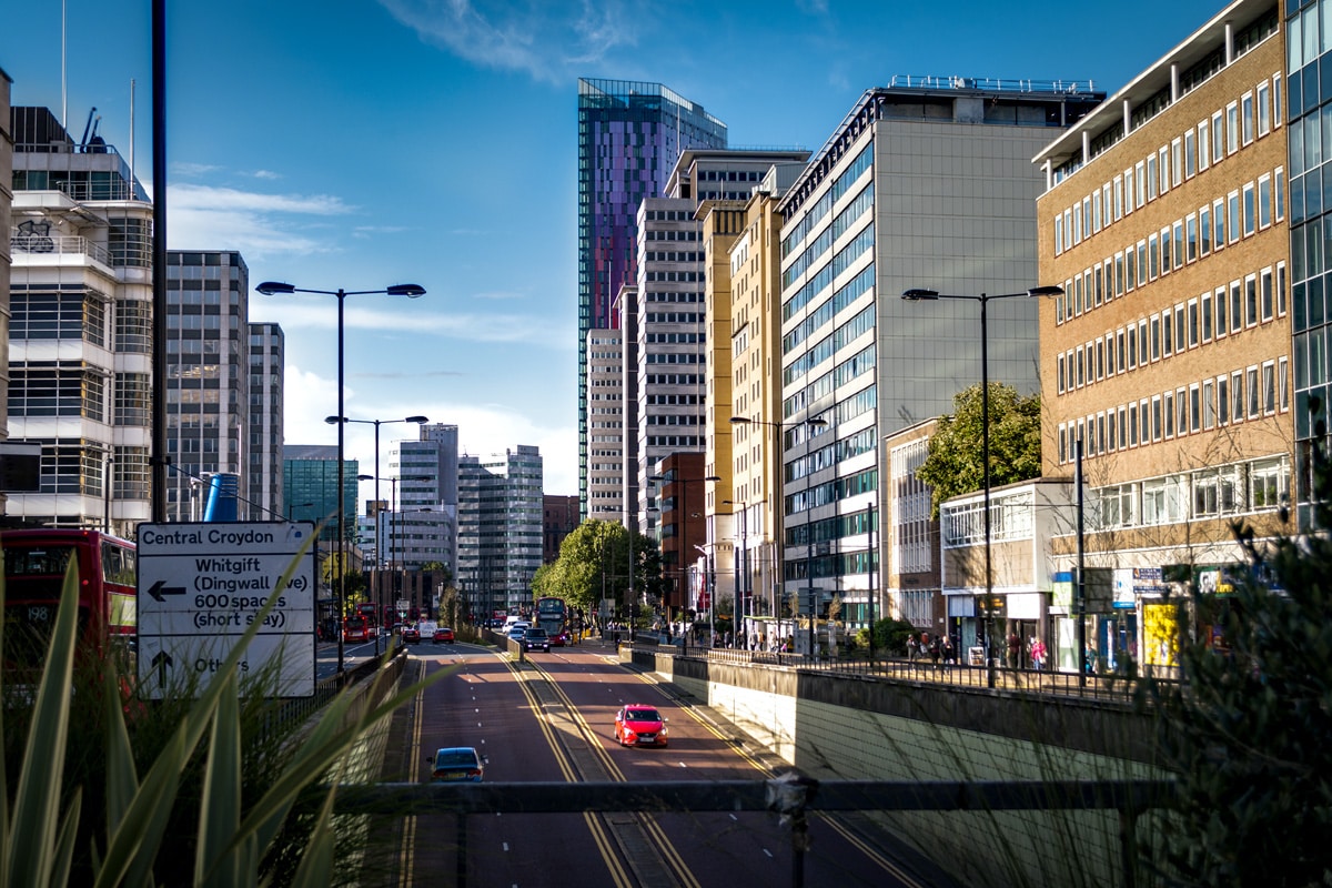 Wellesley Road or the A212. Car underground road and tunnel on busy main street in the London borough of Croydon, England, United Kingdom