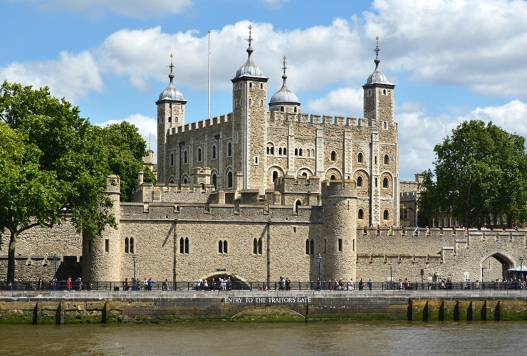 The Tower of London showing the Entry to the Traitors Gate.