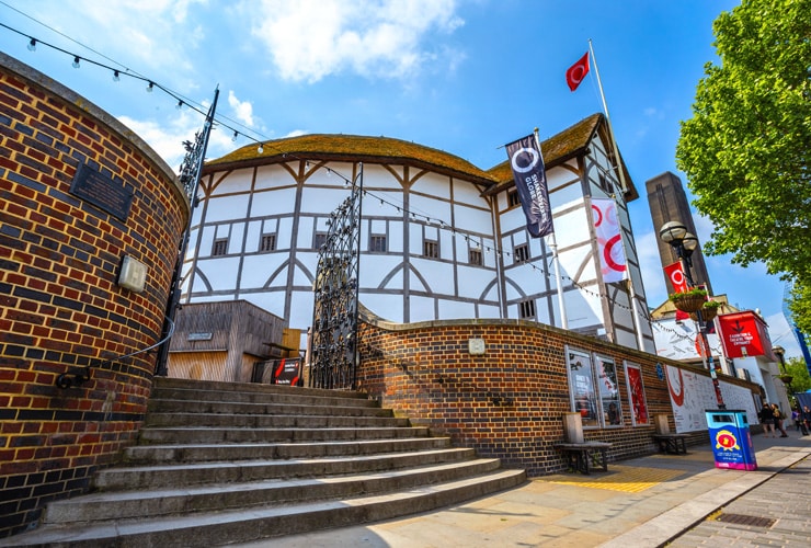 The outside of the Globe Theatre in Southwark