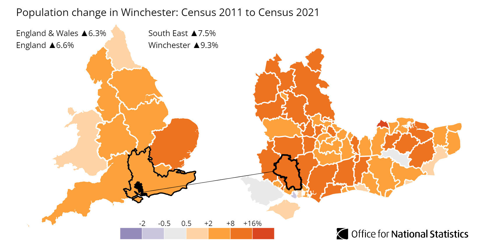 Winchester population growth map