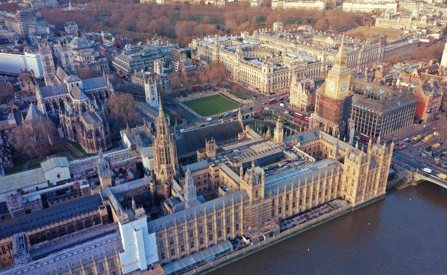 Aerial view of the City of Westminster