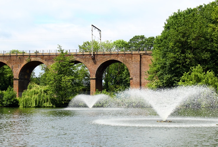 A viaduct in Central Park in Chelmsford.