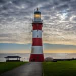 The lighthouse on Plymouth Hoe, taken at sunset.