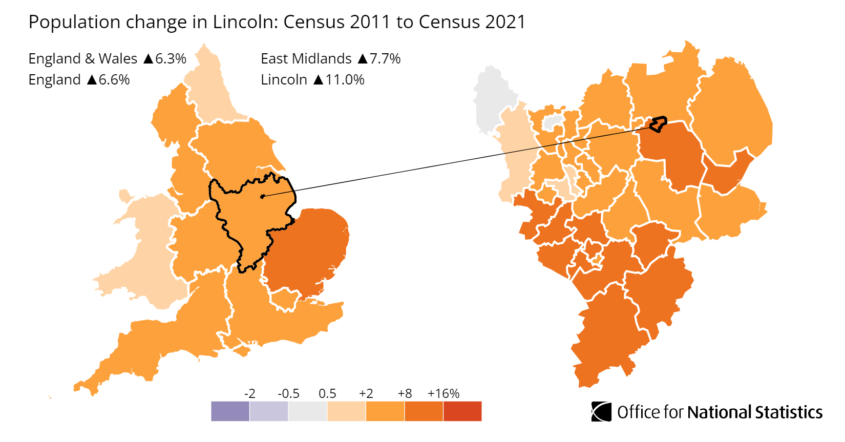 Lincoln population growth map