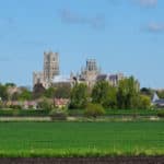 Ely Cathedral viewed across the fen from Quanea Drove between Ely and Stuntney.