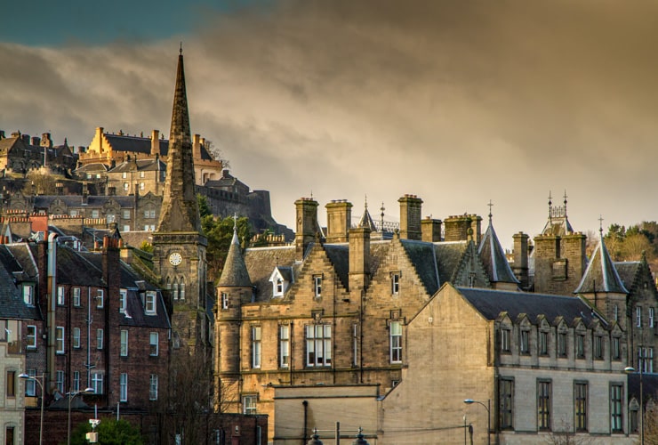 Stirling Old town with the castle in the background.