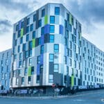 Tyne Student Living is low cost funded accommodation for students attending the University of Newcastle. The photo is of the front of the tower block building.