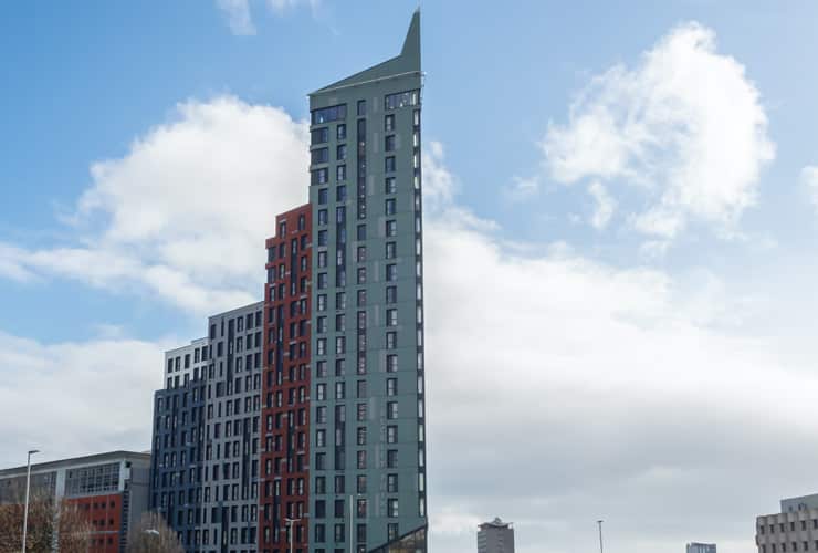 Beckley Point, a tower block for student accommodation in Plymouth.