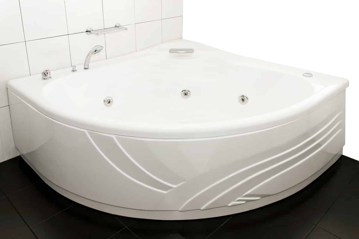 A standard corner bath shape with hydro massage.