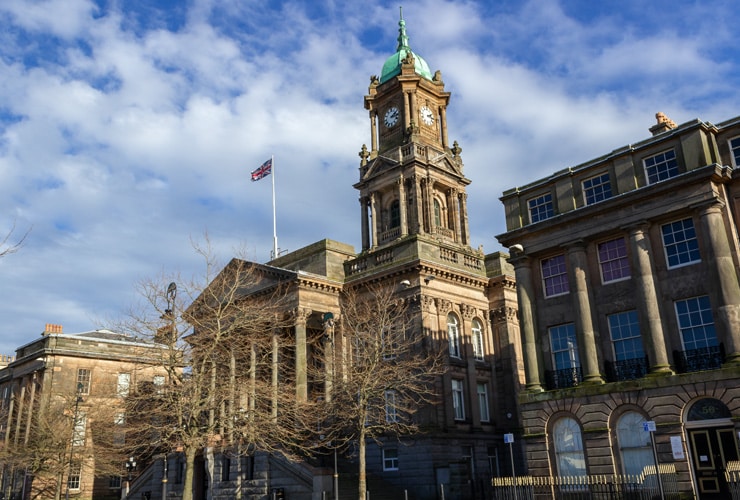 Town Hall, Grade II listed building by C.O. Ellison 1883, Hamilton Square, Birkenhead.