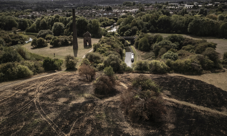 An aerial view of the Bumble Hole in Dudley