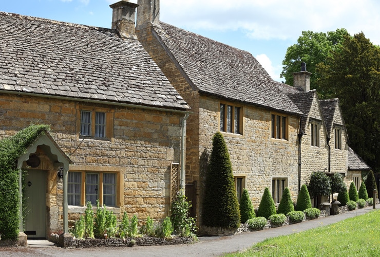 Traditional cottages in the idyllic Cotswolds village of Lower Slaughter.