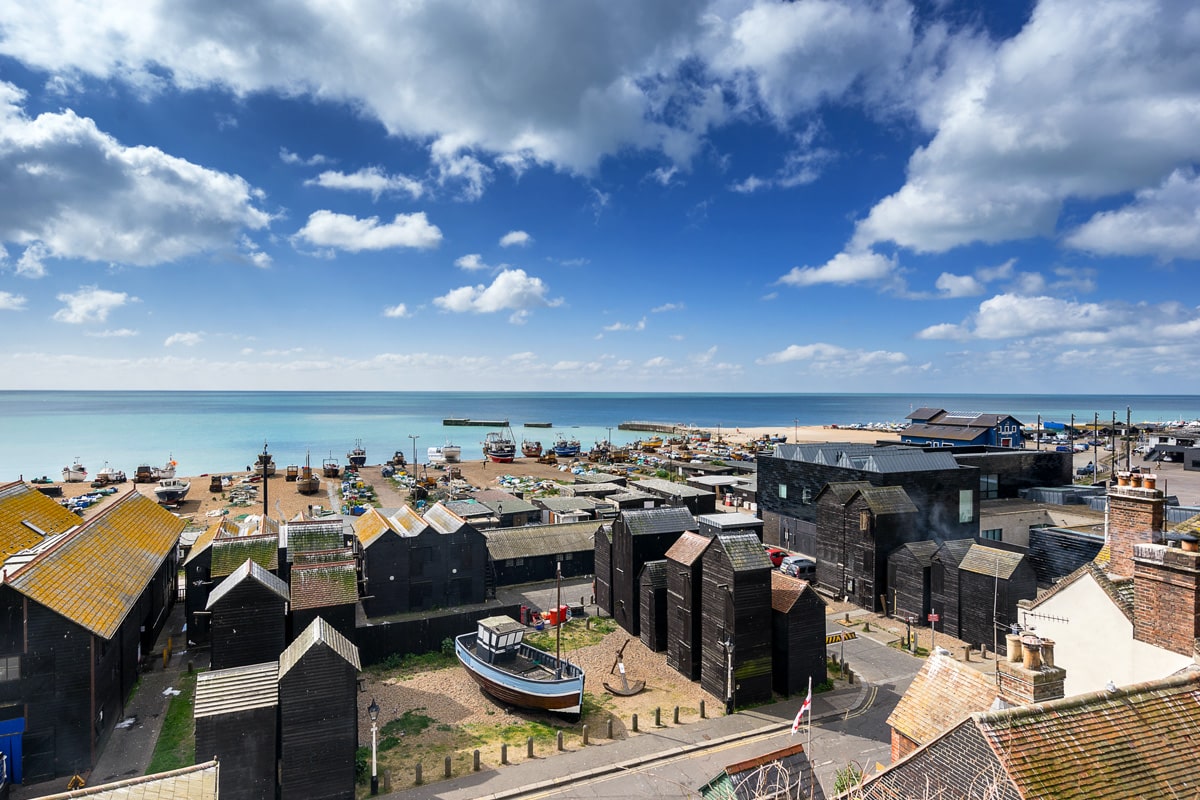 Overlooking the Stade in Hastings.