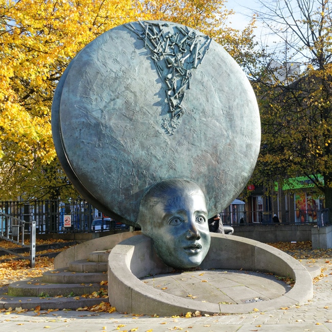 The Face of Walsall, a sculpture in Walsall town centre.
