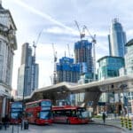 Vauxhall bus station and underground staton, Lambeth, London.