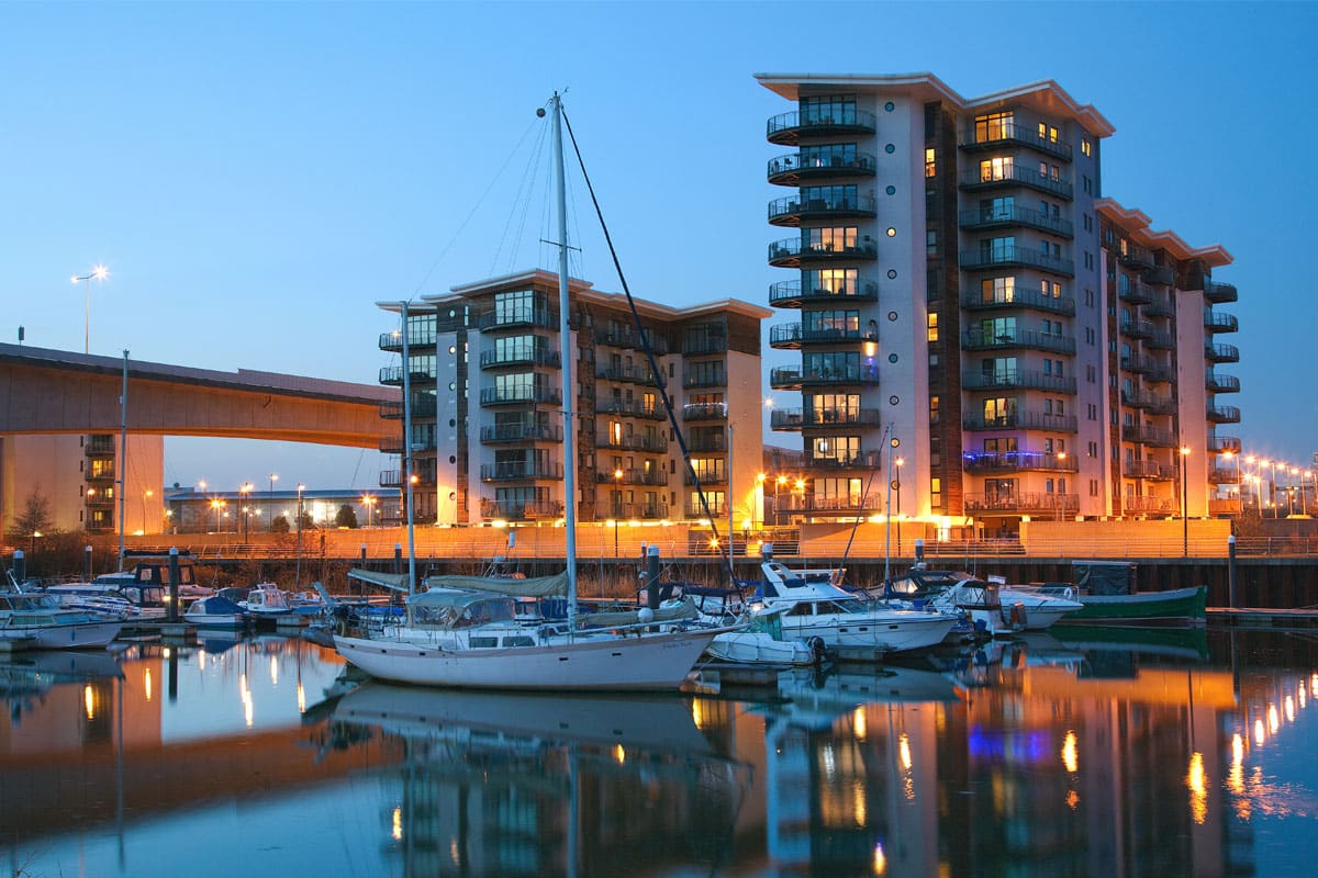 The Bayscape Apartment Development in Cardiff Bay, Cardiff.