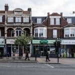 Shops on Station Road in Upminster, Havering.