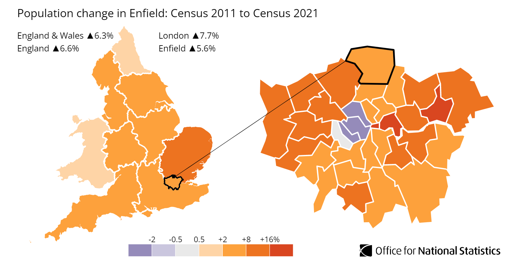 Enfield population growth map