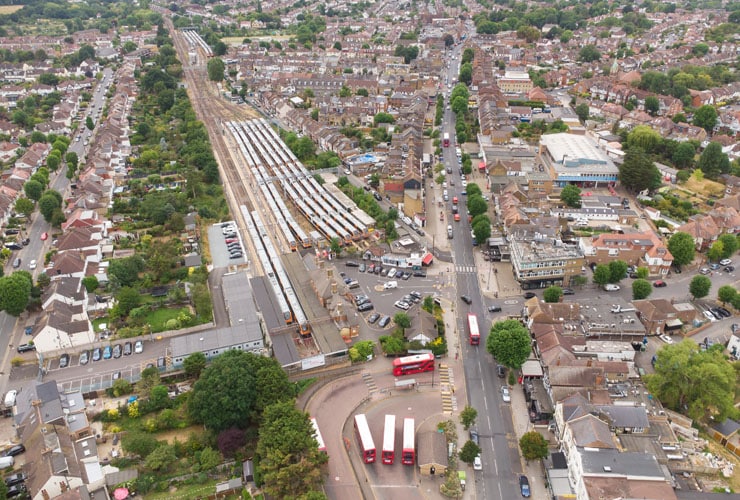 An aerial view of Chingford in Waltham Forest.