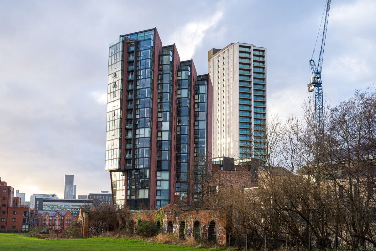 New build apartment bloc in New Islington, Manchester.k in