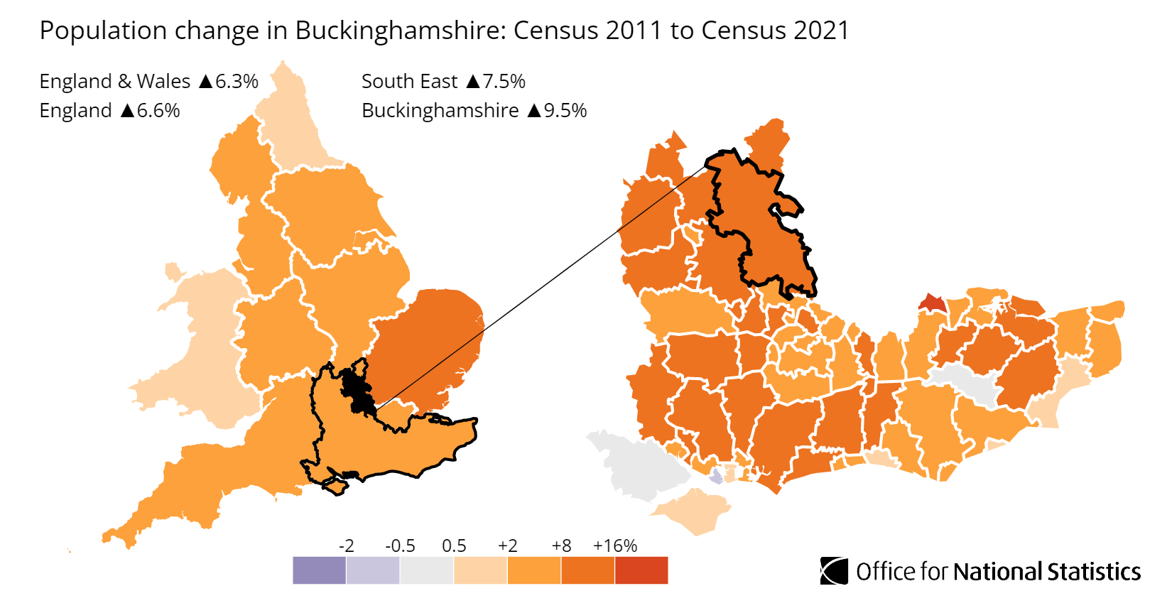 Buckinghamshire population growth map