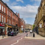 A shopping street in Bury town centre, Greater Manchester