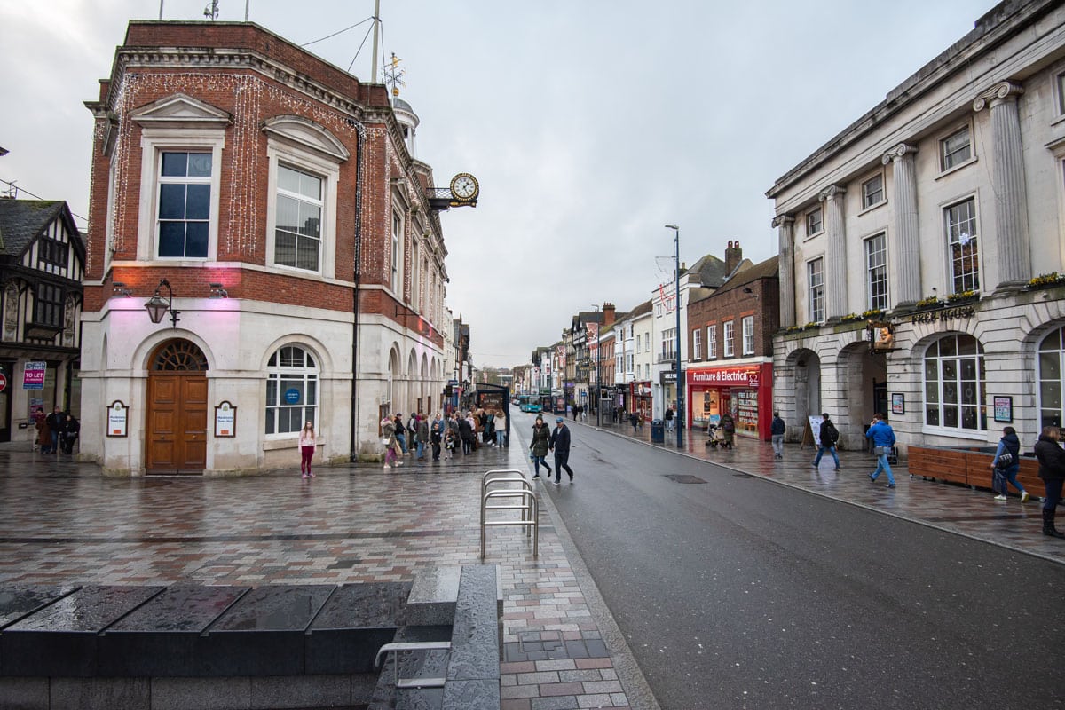 Shops and businesses in Maidstone Town Centre.