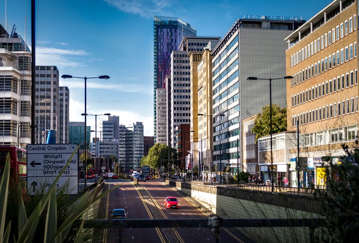 A busy main road in the London borough of Croydon.