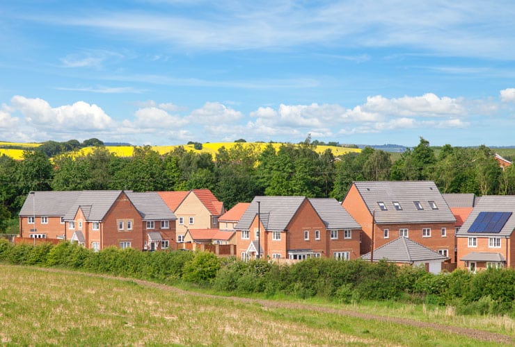 An English housing estate in the countryside.