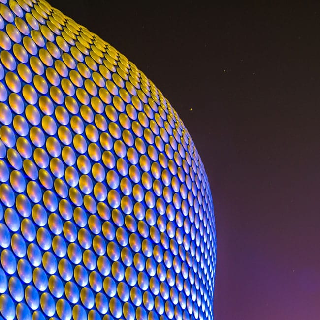 Detail of the Bullring shopping mall in Birmingham, England.