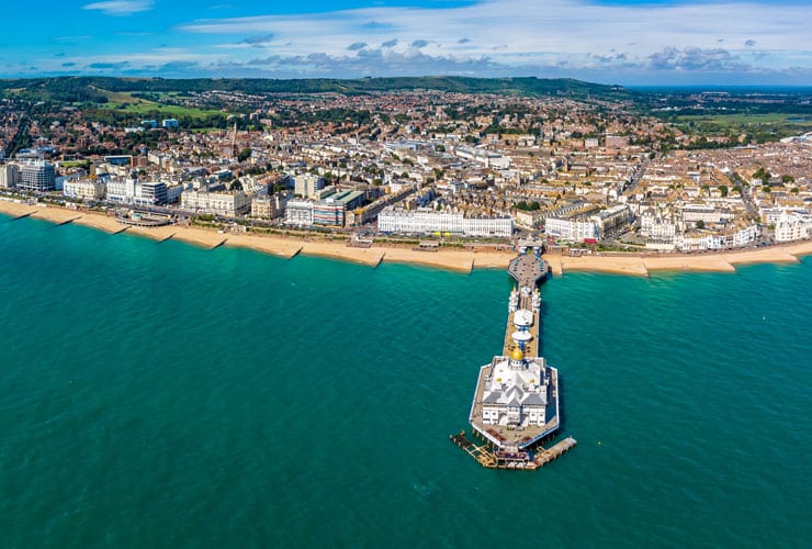 An aerial view of Eastbourne's sea front.