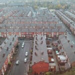 An aerial view of a residential estate in Gorton, Manchester.