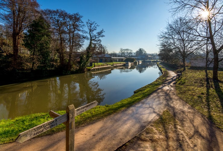 River wey in Guildford next to the university of Surrey campus.