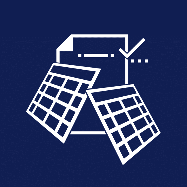 An icon representing a register. Image looks a little like a spreadsheet.