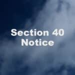 Text says Section 40 Notice in front of a cloud textured background.