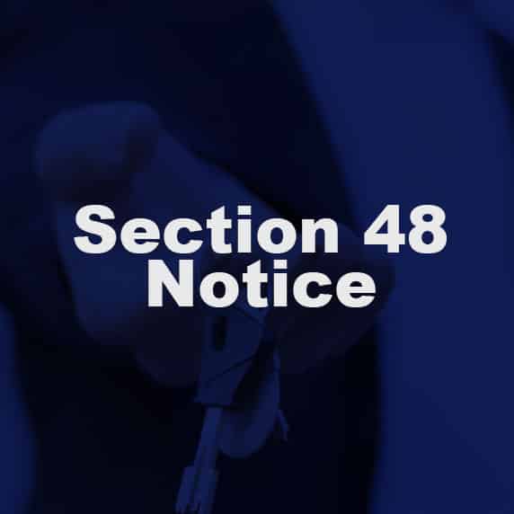 Text says Section 48 Notice.