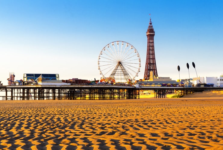 Blackpool Tower and Central Pier Ferris Wheel.