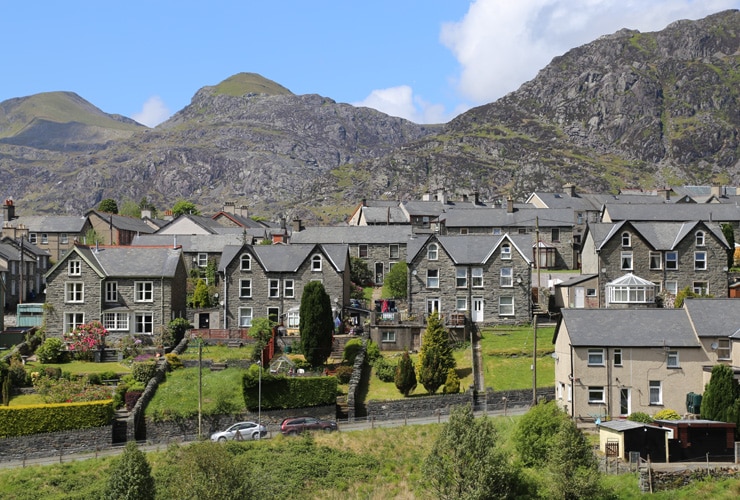 Houses in the town of Blaenau Ffestiniog.