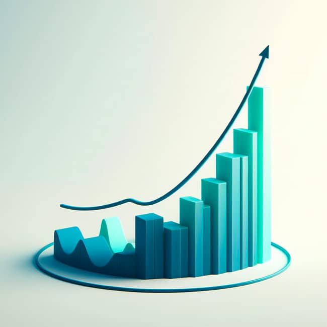 An icon of an upward rising graph that represents rental inflation.