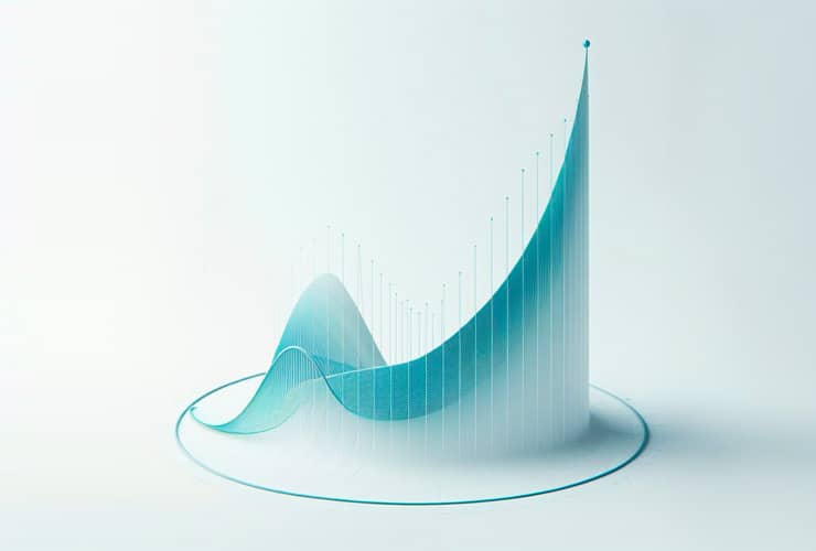 An abstract image of a graph showing a rising trend.