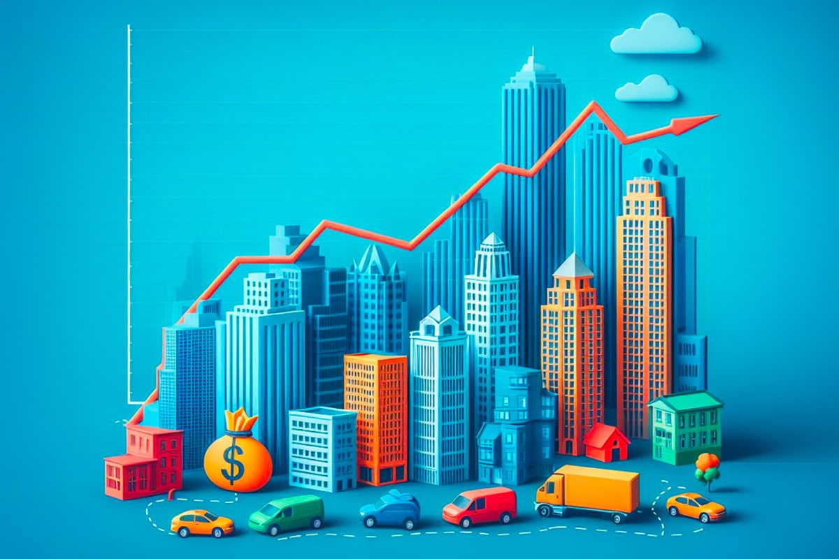 A 3d illustration representing rental market inflation.