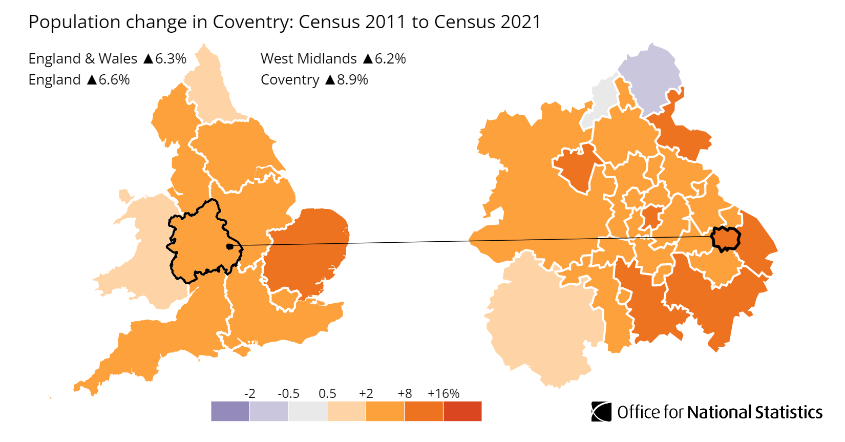 Coventry population growth map