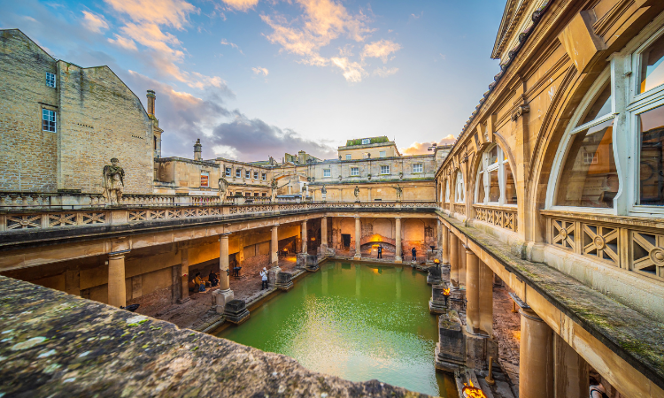 Roman baths in the city of Bath