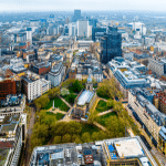 Aerial view of the centre of Birmingham