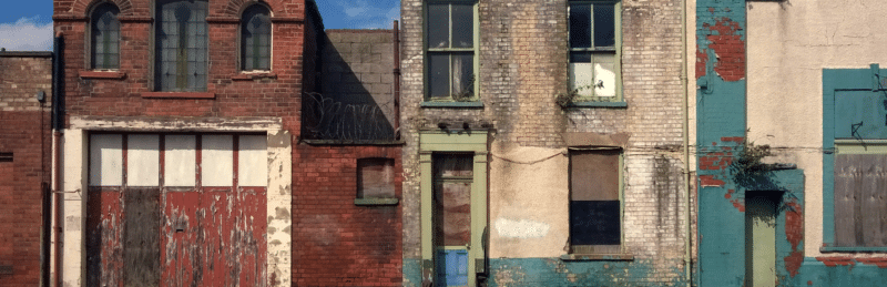 A row of empty properties