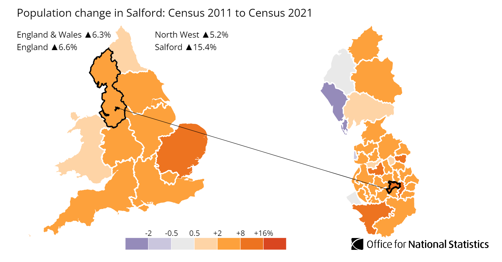Salford population growth map